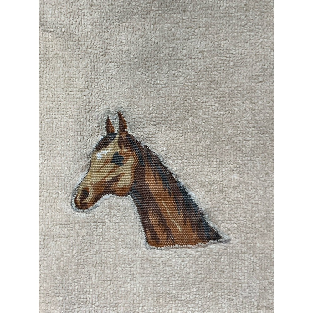 Vintage Retro Western/horse  Martex Washcloth Cotton Face Towel 70s Some Damage)